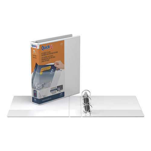 Image of Stride STW88020 Quickfit Round-Ring View Binder, 3 Rings, 1.5" Capacity, 11 X 8.5, White