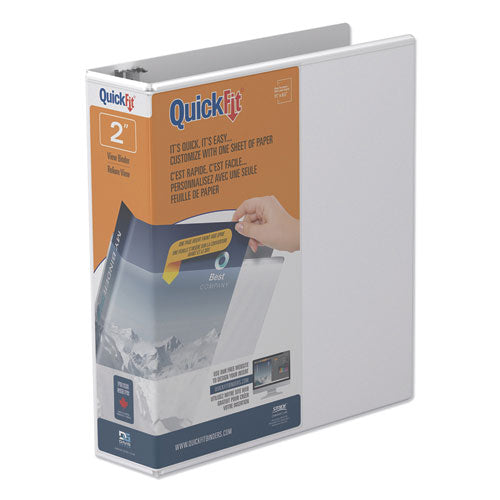 Image of Stride 8713-00 Quickfit Round-Ring View Binder, 3 Rings, 2" Capacity, 11 X 8.5, White