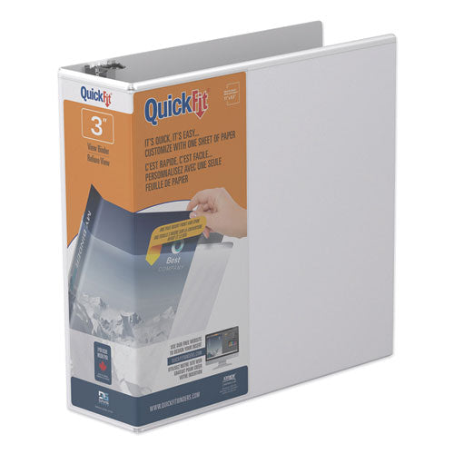 Image of Stride 8705-00 Quickfit D-Ring View Binder, 3 Rings, 3" Capacity, 11 X 8.5, White