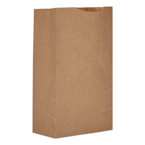 Image of Ross & Wallace Paper Products 130303500PK/BL Grocery Paper Bags, 3# Size, Extra-Heavy-Duty, 50# Basis Weight, 4.74" x 2.91" x 8.66", Kraft, 500/Bundle