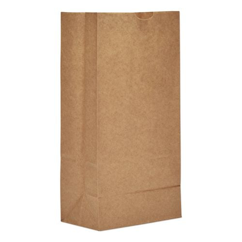 Image of Ross & Wallace Paper Products 100308 Grocery Paper Bags, 8# Size, 35# Basis Weight, 6" x 3.88" x 12.5", Kraft, 2,000/Bundle