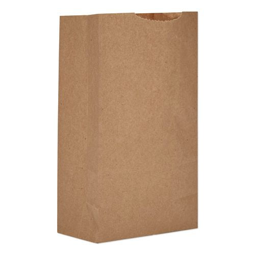 Image of Ross & Wallace Paper Products 100303500PK/BL Grocery Paper Bags, 3# Size, 30# Basis Weight, 4.74" x 2.91" x 8.66", Kraft, 500/Bundle
