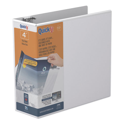 Image of Stride 8706-00 Quickfit D-Ring View Binder, 3 Rings, 4" Capacity, 11 X 8.5, White