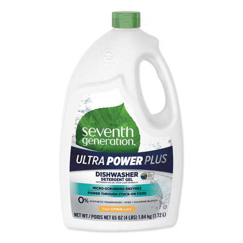 Image of Seventh Generation® SEV 22929CT Natural Auto Dishwasher Gel, Ultra Power Plus, Fresh Citrus, 65 oz Bottle, 6/Carton