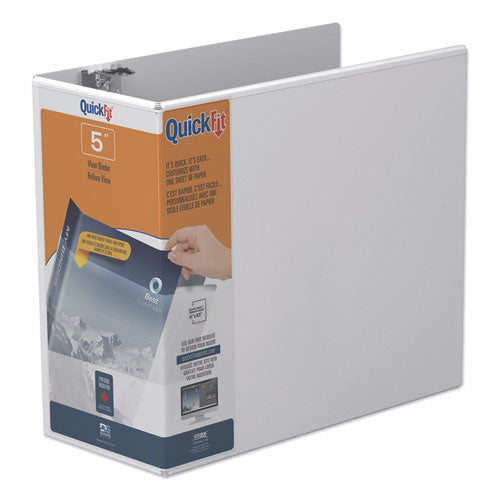 Image of Stride 8707-00 Quickfit D-Ring View Binder, 3 Rings, 5" Capacity, 11 X 8.5, White