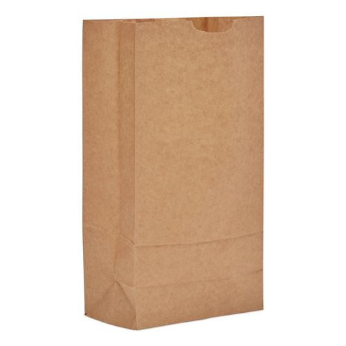 Image of Ross & Wallace Paper Products 100310500PK/BL Grocery Paper Bags, 10# Size, 35# Basis Weight, 7" x 4.38" x 13.75", Kraft, 500/Bundle
