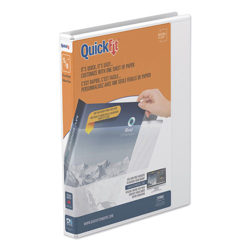Image of Stride 87A0-00 Quickfit D-Ring View Binder, 3 Rings, 0.63" Capacity, 11 X 8.5, White