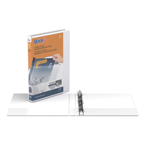 Image of Stride 87A0-00 Quickfit D-Ring View Binder, 3 Rings, 0.63" Capacity, 11 X 8.5, White