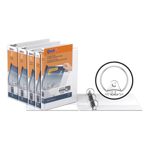 Image of Stride 8713-00 Quickfit Round-Ring View Binder, 3 Rings, 2" Capacity, 11 X 8.5, White