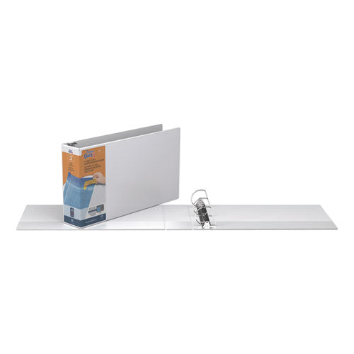 Image of Stride 94050 Quickfit Ledger D-Ring View Binder, 3 Rings, 3" Capacity, 11 X 17, White