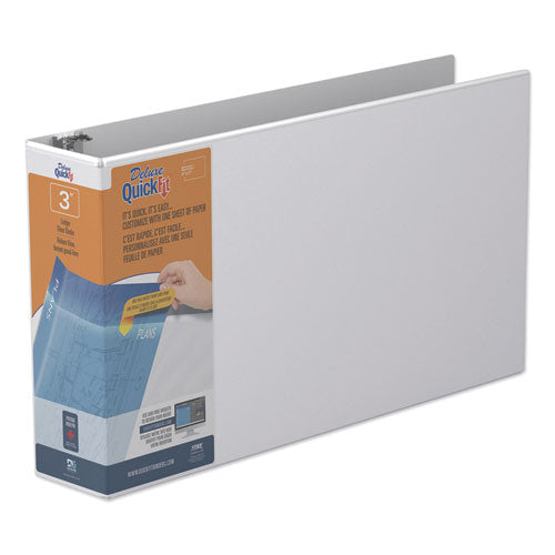 Image of Stride 94050 Quickfit Ledger D-Ring View Binder, 3 Rings, 3" Capacity, 11 X 17, White