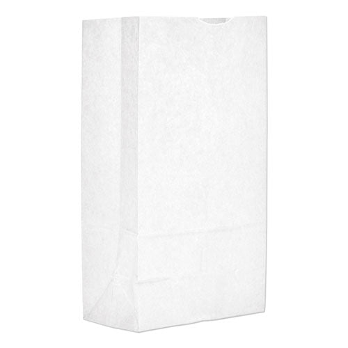 Image of Ross & Wallace Paper Products 120312500PK/BL Grocery Paper Bags, 12# Size, 40# Basis Weight, 7" x 4.38" x 13.75", White, 500/Bundle