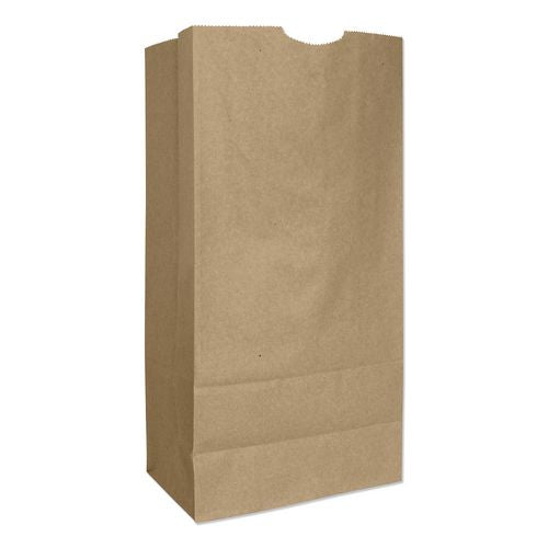 Image of Ross & Wallace Paper Products 130316SP Grocery Paper Bags, 16# Size, Heavy-Duty, 50# Basis Weight, 7.75" x 4.75" x 16", Kraft, 500/Bundle