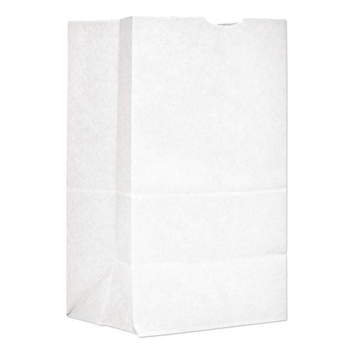 Image of Ross & Wallace Paper Products 120321500PK/BL Grocery Paper Bags, 20# Squat Size, 40# Basis Weight, 8.13" x 5.88" x 12.5", White, 500/Bundle