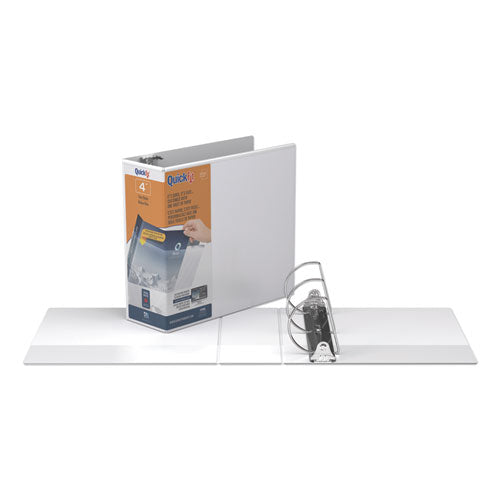 Image of Stride 8706-00 Quickfit D-Ring View Binder, 3 Rings, 4" Capacity, 11 X 8.5, White