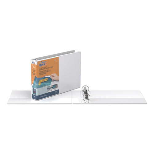 Image of Stride 97120 Quickfit Landscape Spreadsheet Round Ring View Binder, 3 Rings, 1.5" Capacity, 11 X 8.5, White
