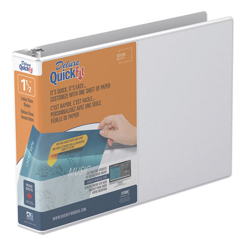 Image of Stride 97120 Quickfit Landscape Spreadsheet Round Ring View Binder, 3 Rings, 1.5" Capacity, 11 X 8.5, White