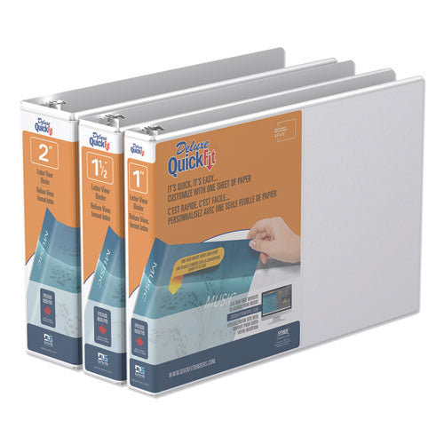Image of Stride 97120 Quickfit Landscape Spreadsheet Round Ring View Binder, 3 Rings, 1.5" Capacity, 11 X 8.5, White