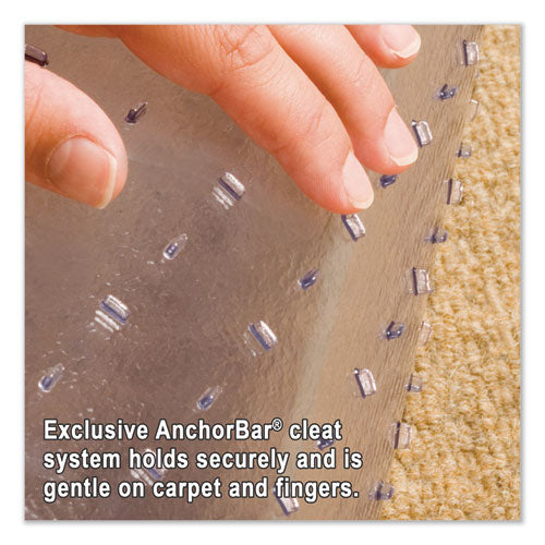 Image of ES Robbins® 128173 EverLife Moderate Use Chair Mat for Low Pile Carpeted Floors, Rectangular with Lip, Crystal Edges, 45" x 53", Clear