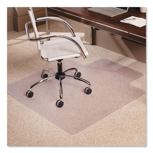 Image of ES Robbins® 128173 EverLife Moderate Use Chair Mat for Low Pile Carpeted Floors, Rectangular with Lip, Crystal Edges, 45" x 53", Clear