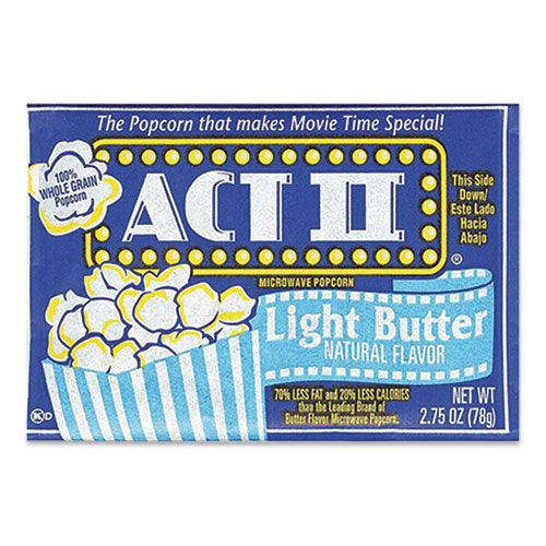 Image of Act II® GOV23243 Microwave Popcorn, Light Butter, 2.75 Oz Bag, 36/carton