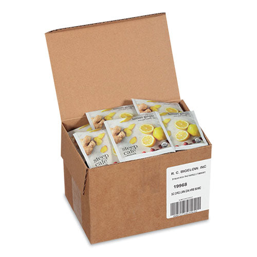 Image of BigelowÂ® Steep Cafe Organic Herbal Tea, Lemon Ginger, 50 Bags/carton