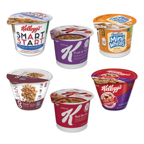 Image of Kellogg'sÂ® Breakfast Cereal - Single Serve, Classic Wellness Assortment, 2.2 Oz Cup, 60/carton