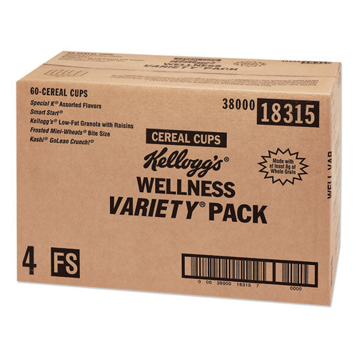 Image of Kellogg'sÂ® Breakfast Cereal - Single Serve, Classic Wellness Assortment, 2.2 Oz Cup, 60/carton