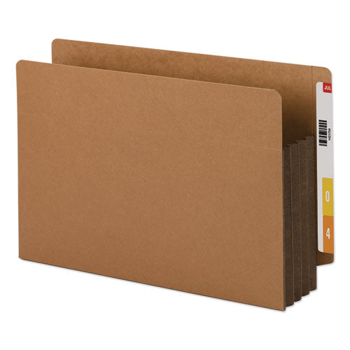 Image of Smead 74681 Redrope Drop-Front End Tab File Pockets, Fully Lined 6.5" High Gussets, 3.5" Expansion, Legal Size, Redrope/Brown, 10/Box