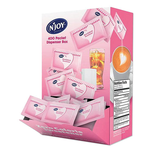 Image of N'Joy 83034 Pink Saccharin Artificial Sweetener, 0.04 oz Packet, 400/Box