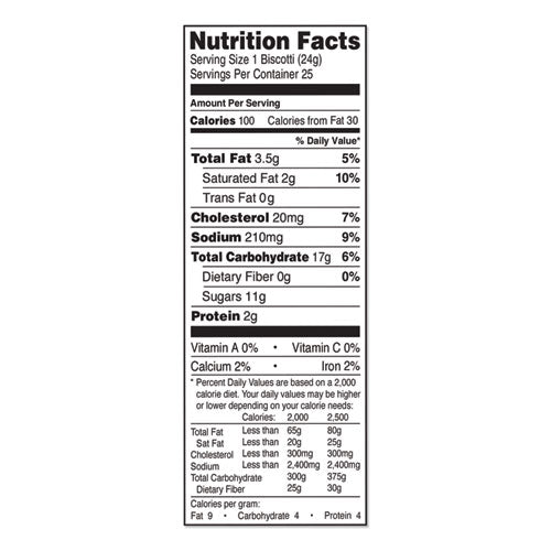 Image of Nonni's® NSD97920 Biscotti, Salted Caramel, 0.85 Oz Individually Wrapped, 25/pack