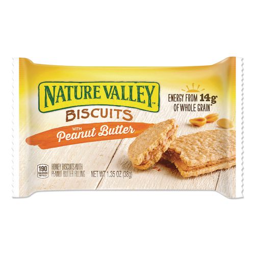 Image of Nature Valley® GEM47878 Biscuits, Honey With Peanut Butter, 1.35 Oz Pouch, 16/box