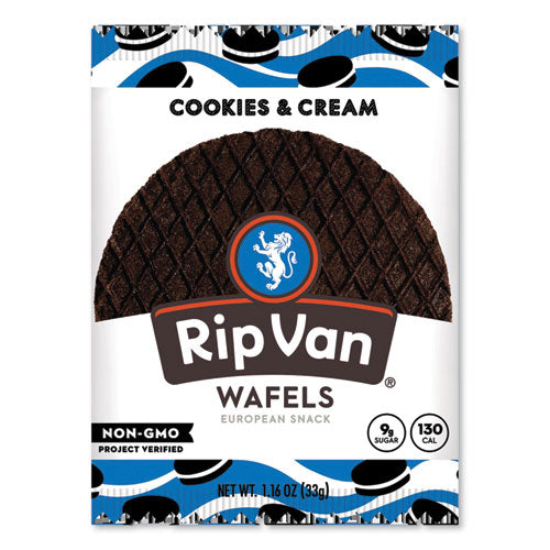 Image of Rip Van® RVW00388 Wafels - Single Serve, Cookies And Cream, 1.16 Oz Pack, 12/box