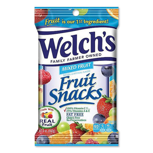 Image of Welch's® PIM05098 Fruit Snacks, Mixed Fruit, 5 Oz Pouch, 12/carton