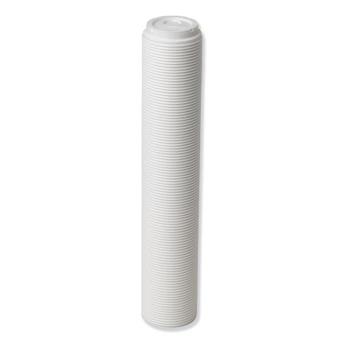 Image of Dixie® D9538 Dome Hot Drink Lids, WiseSize, Fits 8 oz Hot Cups, Plastic, White, 100/Sleeve, 10 Sleeves/Carton