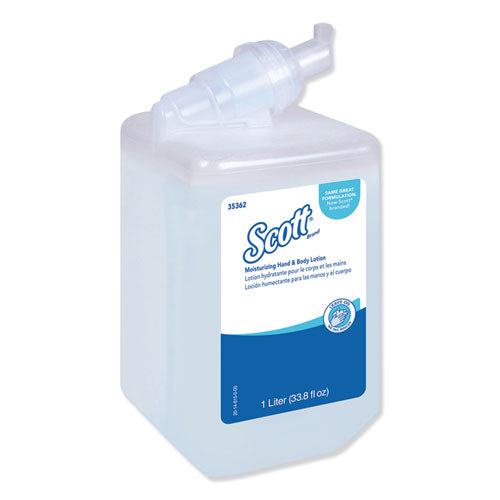 Image of Scott® 35362 Moisturizing Hand and Body Lotion, 1 L Bottle, Fresh Scent, 6/Carton