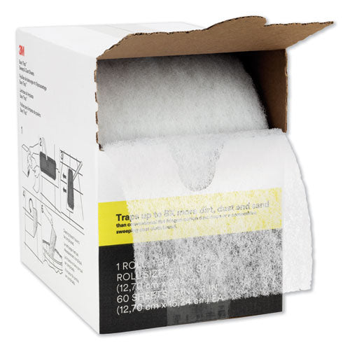 Image of 3M 59032W Easy Trap Duster Sweep and Dust Sheets, 5" x 30 ft, White, 60 Sheet Roll/Box