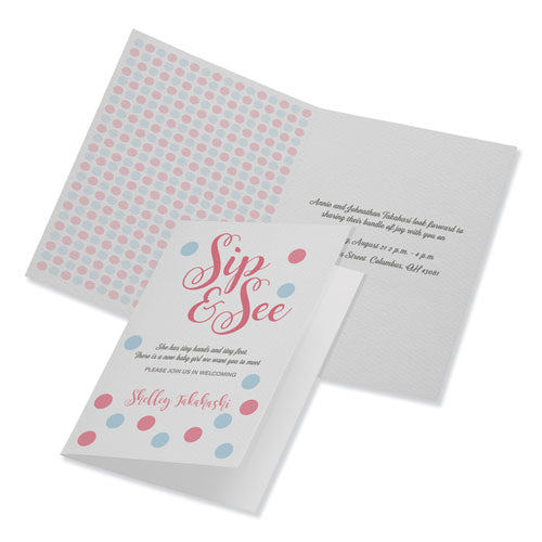 Image of Avery® 03378 Half-Fold Greeting Cards with Envelopes, Inkjet, 65 lb, 5.5 x 8.5, Textured Uncoated White, 1 Card/Sheet, 30 Sheets/Box
