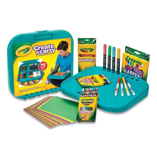 Image of Crayola® 04-6814 Create N' Carry Case, Combo Art Storage Case And Lap Desk, 75 Pieces