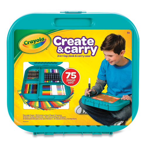 Image of Crayola® 04-6814 Create N' Carry Case, Combo Art Storage Case And Lap Desk, 75 Pieces