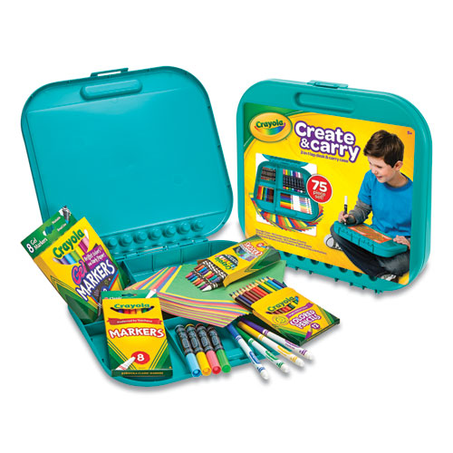 Image of Crayola® 04-6814 Create N' Carry Case, Combo Art Storage Case And Lap Desk, 75 Pieces
