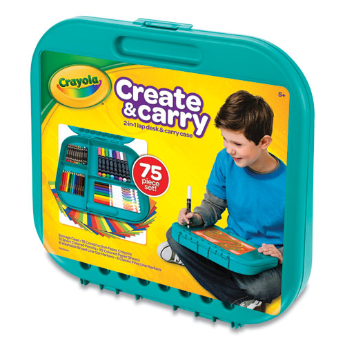 Image of Crayola® 04-6814 Create N' Carry Case, Combo Art Storage Case And Lap Desk, 75 Pieces