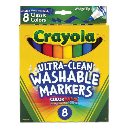 Image of Crayola® 58-7208 Ultra-Clean Washable Markers, Fine/broad Wedge/chisel Tips, Assorted Colors, 8/box