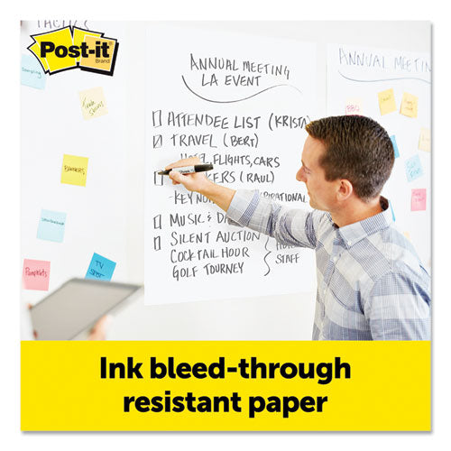 Image of Post-it® Easel Pads Super Sticky 559VAD8PK Vertical-Orientation Self-Stick Easel Pads, Unruled, (30) White 25 x 30 Sheets, 8/Pack