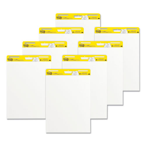 Image of Post-it® Easel Pads Super Sticky 559VAD8PK Vertical-Orientation Self-Stick Easel Pads, Unruled, (30) White 25 x 30 Sheets, 8/Pack