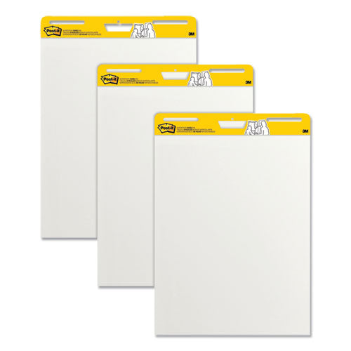 Image of Post-it® Easel Pads Super Sticky 559 VAD20 3PK Vertical-Orientation Self-Stick Easel Pads, Unruled, (30) White 25 x 30 Sheets, 3/Pack
