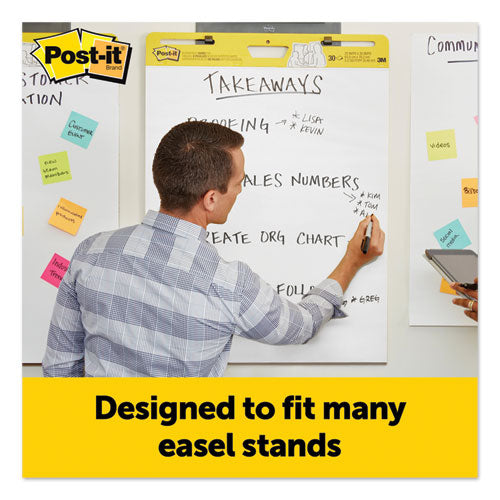 Image of Post-it® Easel Pads Super Sticky 559 VAD20 3PK Vertical-Orientation Self-Stick Easel Pads, Unruled, (30) White 25 x 30 Sheets, 3/Pack