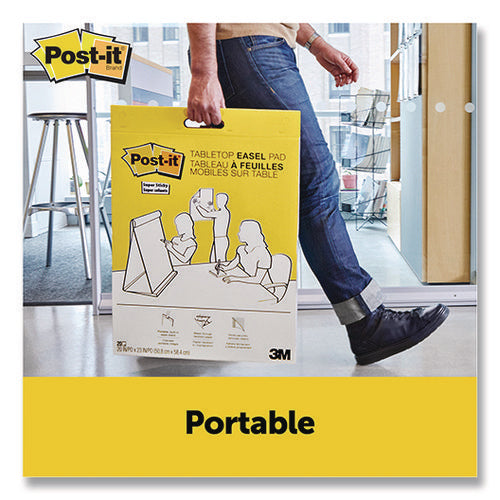 Image of Post-it® Easel Pads Super Sticky 563 VAD 4PK Original Tabletop Easel Pad with Self-Stick Sheets, Unruled, (20) White 20 x 23 Sheets, 4/Pack