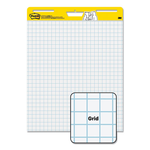 Image of Post-it® Easel Pads Super Sticky 560 VAD 6PK Vertical-Orientation Self-Stick Easel Pads, Quadrille Rule (1 sq/in), (30) White 25 x 30 Sheets, 6/Pack