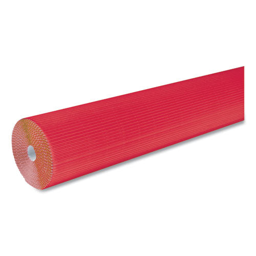 Image of PaconÂ® Corobuff Corrugated Paper Roll, 48" X 25 Ft, Flame Red